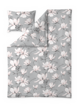 60712-4667-11-06; Finlayson Magnolia Satiinipussilakanasetti Harmaa / 150x210 + 50x60 cm