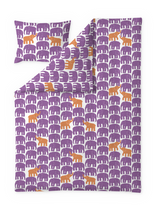 60652-5415-01-06; Finlayson Elefantti vapaa Pussilakanasetti Violetti / 150x210 + 50x60 cm