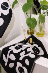 70562-5496-01-12_2; Finlayson Riemu Käsipyyhe Musta / Valkoinen / 50x70 cm