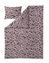 60714-4598-09-06; Finlayson Laine Tencel-puuvillapussilakanasetti Tummansininen / Vaaleanpunainen / 150x210 + 50x60 cm