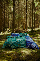 60652-5464-01-06_1; Finlayson Sammaleinen Pussilakanasetti Sininen / Beige / 150x210 + 50x60 cm