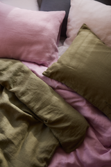 60760-0200-08-06_1; Finlayson Lino Pellava  pussilakanasetti Jäkälänvihreä / 150x210 + 50x60 cm