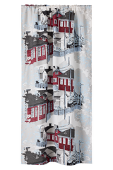 23310-93670-4801CU; Finlayson Naapurusto Verho Punainen-valkoinen / 140x250 cm