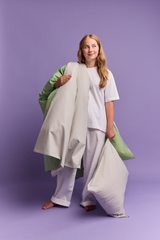 60653-0100-07-06_1; Finlayson Pakka Pussilakanasetti Harmaa / Vihreä / 150x210 + 50x60 cm