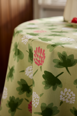 80410-5483-03-06_2; Finlayson Söpö Pöytäliina Vihreä / Roosa / 145x145 cm