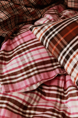 60679-4301-01-06_2; 60679-1951-01-06_2; Finlayson Reino Flanellipussilakanasetti Ruskea / 150x210 + 50x60 cm