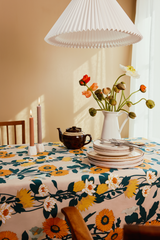 80419-5491-03-06_2; Finlayson Kaksin Pöytäliina Oranssi / Beige / 145x250 cm