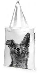 80220-5140-01-10_1; Finlayson Pupu ja kettu Kangaskassi Musta / Valkoinen / 36x42 cm