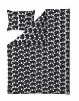 60652-4547-05-06; Finlayson Elefantti Pussilakanasetti Musta / 150x210 + 50x60 cm