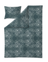 60714-4546-13-06; Finlayson Viktoria Tencel-puuvillapussilakanasetti Petrooli / Aqua / 150x210 + 50x60 cm