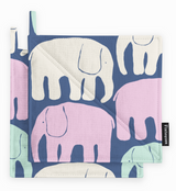 80017-4547-30-10; Finlayson Elefantti Patalappu 2 kpl Multi Siniharmaa / Pastelli / 22x22 cm