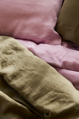 60760-0200-08-06_2; Finlayson Lino Pellava pussilakanasetti Jäkälänvihreä / 150x210 + 50x60 cm