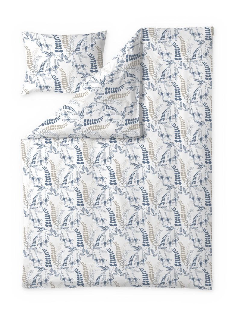 60653-5015-06-06; Finlayson Hanna Pussilakanasetti Sininen / Beige / 150x210 + 50x60 cm 
