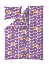 60652-5415-01-06; Finlayson Elefantti vapaa Pussilakanasetti Violetti / 150x210 + 50x60 cm 