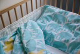 60662-5415-04-06_4; Finlayson Elefantti vapaa Lasten pussilakanasetti Vaalea aqua / Keltainen / 120x160 + 40x60 cm 
