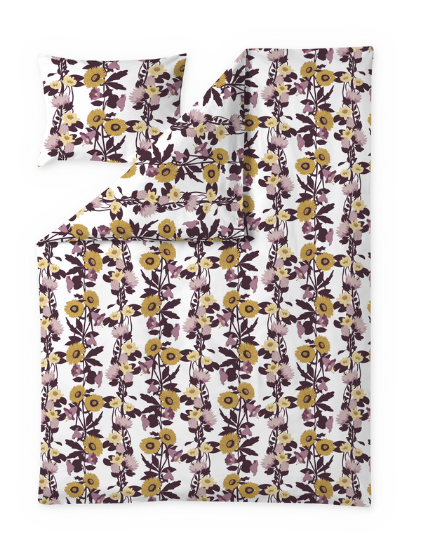 60652-5491-02-06; Finlayson Kaksin Pussilakanasetti Malva / Keltainen / 150x210 + 50x60 cm 