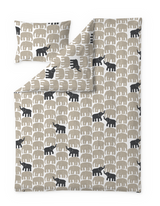 60652-5415-05-06; Finlayson Elfantti vapaa Pussilakanasetti Beige / Tummanharmaa / 150x210 + 50x60 cm 