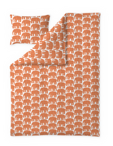 60652-4547-19-06; Finlayson Elefantti Pussilakanasetti Valkoinen / Vaaleanoranssi / 150x210 + 50x60 cm 