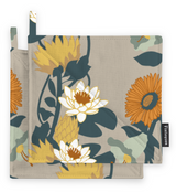 80017-5491-03-10; Finlayson Kaksin Patalappu 2kpl Oranssi / Beige / 22x22 cm 