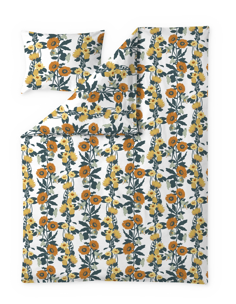 60652-5491-01-06; Finlayson Kaksin Pussilakanasetti Oranssi / Vihreä / 150x210 + 50x60 cm 