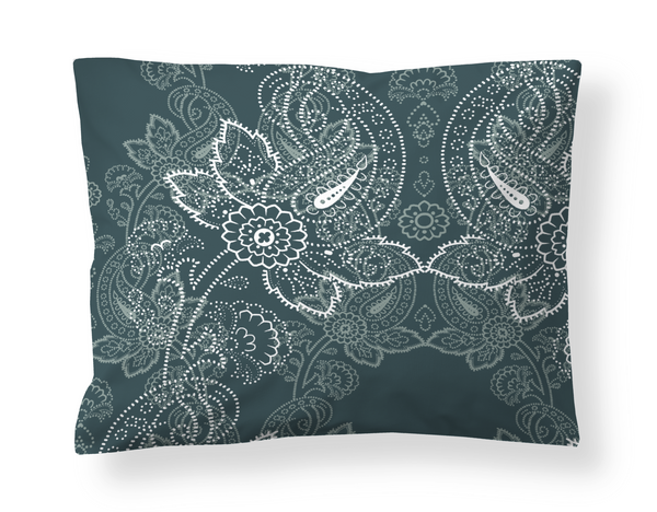60137-4546-13-10; Finlayson Viktoria Tencel-satiinityynyliina Petrooli / Aqua / 50x60 cm 