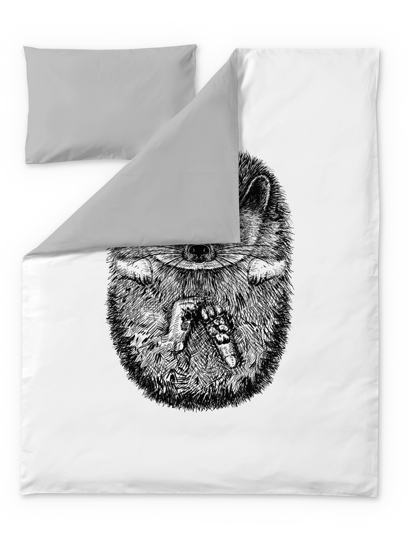 60662-5233-01-06; Finlayson Siili Lasten pussilakanasetti Musta / Valkoinen / 120x160 + 40x60 cm 