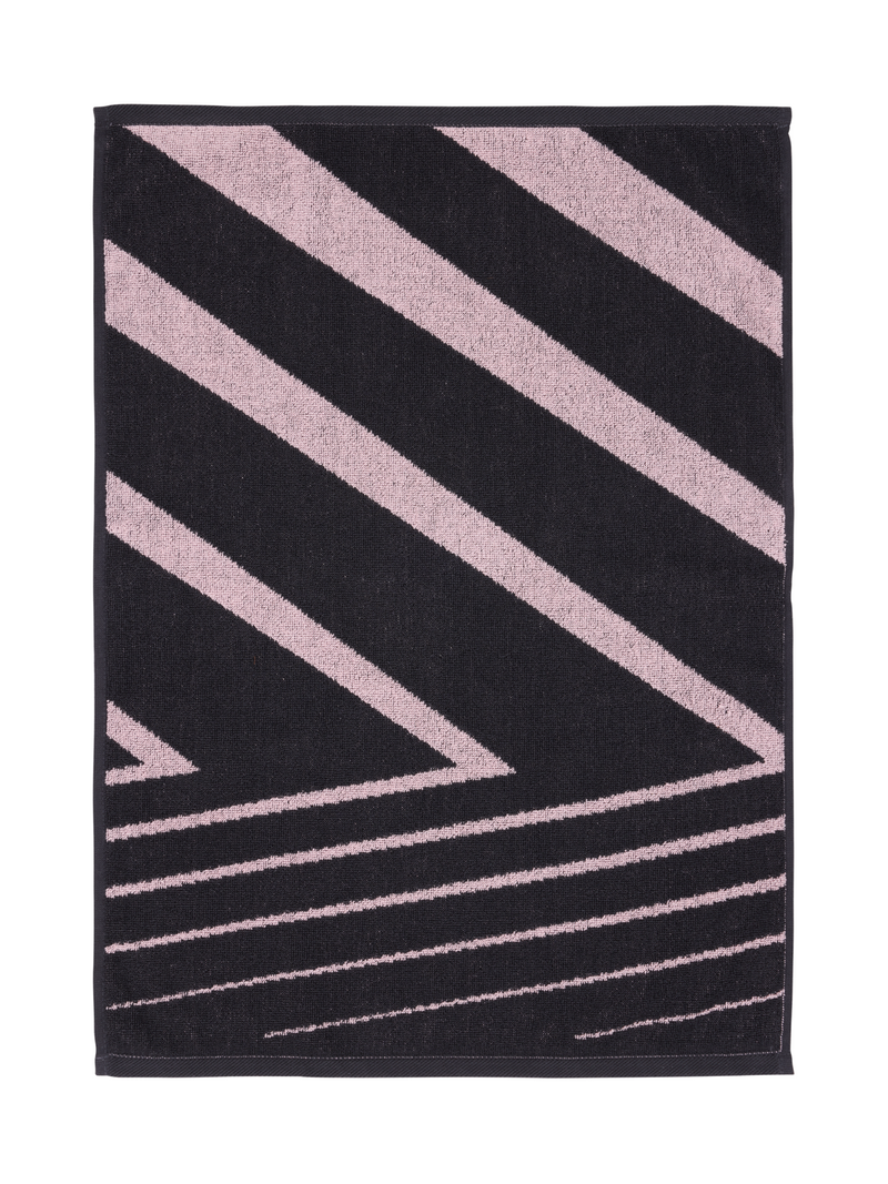70563-4424-01-12_1; Finlayson Korret Käsipyyhe Harmaa / Vaaleanpunainen / 50x70 cm 