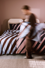 60652-4424-04-06_2; Finlayson Korret Pussilakanasetti Ruskea / Vaaleansininen / 150x210 + 50x60 cm 