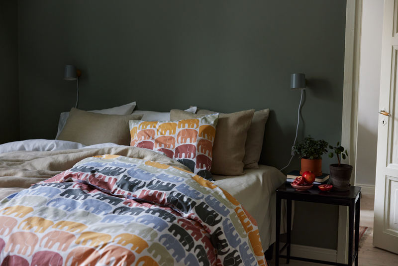 60652-4547-25-06_2; Finlayson Elefantti multi Pussilakanasetti Monivärinen / 150x210 + 50x60 cm 