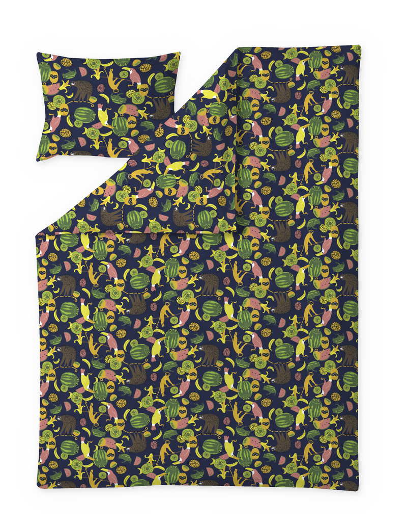 60652-4990-01-06; Finlayson Juice Pussilakanasetti Tummansininen / Multi / 150x210 + 50x60 cm 
