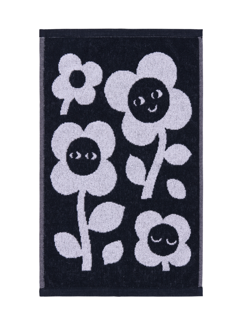 70562-5496-01-12; Finlayson Riemu Käsipyyhe Musta / Valkoinen / 30x50 cm 