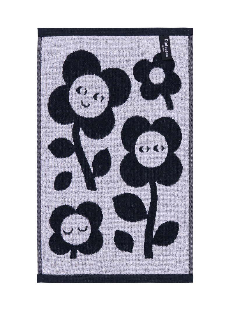 70562-5496-01-12_3; Finlayson Riemu Käsipyyhe Musta / Valkoinen / 30x50 cm 