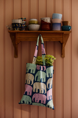 80220-4547-30-10_1; Finlayson Elefantti Kangaskassi Multi Siniharmaa / Pastelli / 36x42 cm 