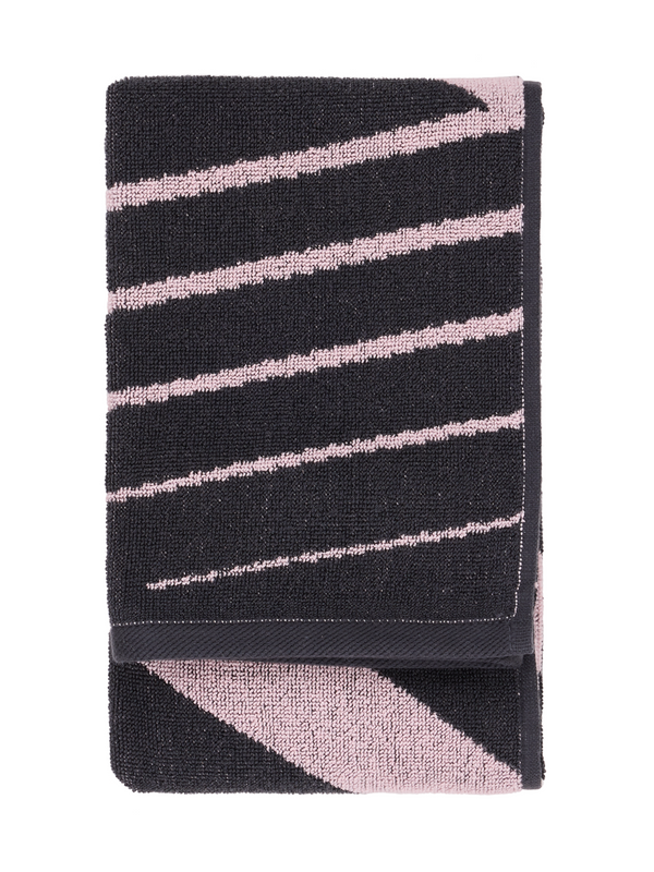70563-4424-01-12; Finlayson Korret Käsipyyhe Harmaa / Vaaleanpunainen / 50x70 cm 