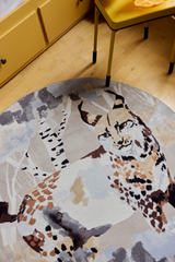 109342-1060_1; Finlayson Ilves Round Rug Beige / Sininen / Ø120 cm 