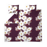 60692-5494-01-05; Finlayson Rosa Parivuoteen satiinipussilakanasetti Luumu / 240x210 + 50x60 cm 