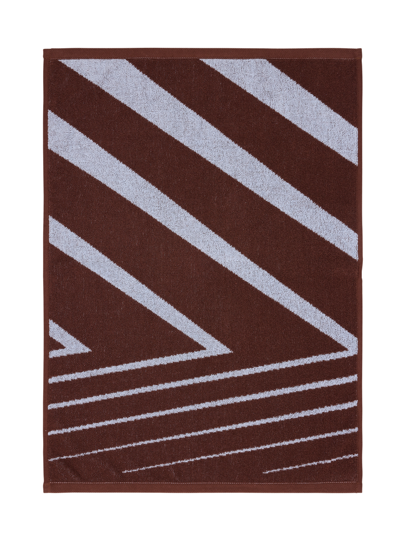 70563-4424-02-12_1; Finlayson Korret Käsipyyhe Ruskea / Vaaleansininen / 50x70 cm 