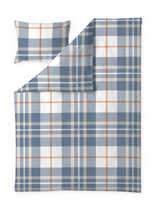 60653-5239-07-06; Finlayson Gingham Pussilakanasetti Sininen / Oranssi / 150x210 + 50x60 cm 