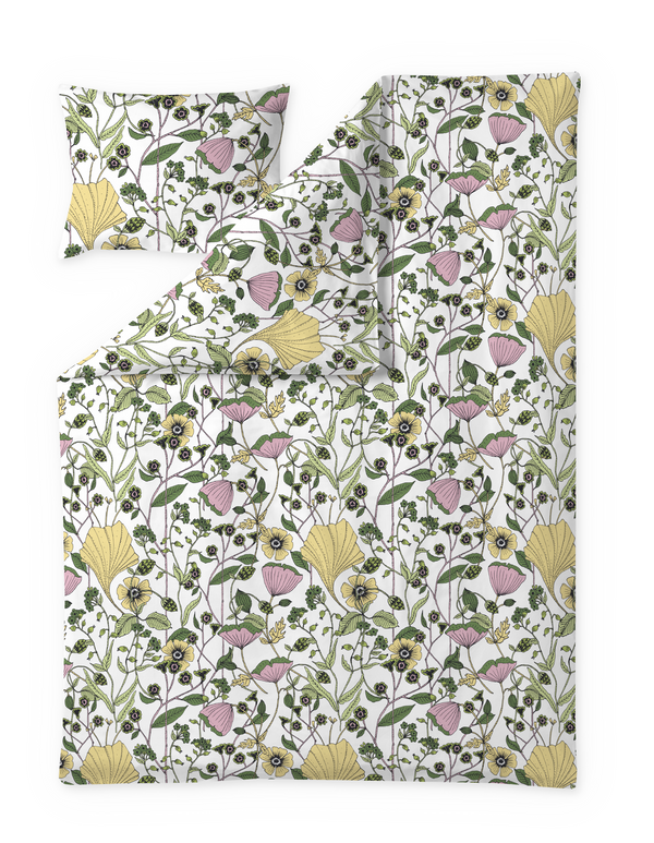 60652-4967-06-06; Finlayson Keto Pussilakanasetti Vihreä / Keltainen / 150x210 + 50x60 cm 
