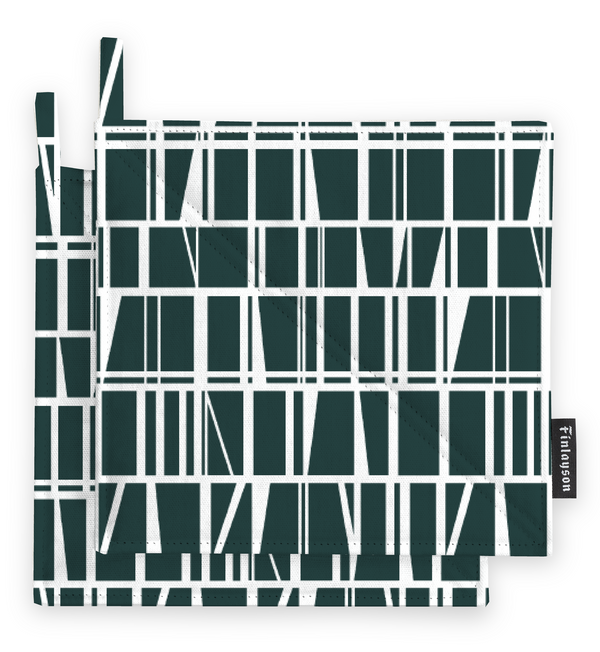 80017-3435-54-10; Finlayson Coronna Patalappu 2kpl Tummanvihreä / 22x22 cm 