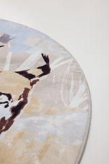 109342-1060_2; Finlayson Ilves Round Rug Beige / Sininen / Ø120 cm 