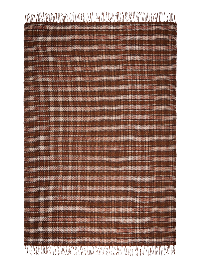 21993-1951-01-04_3; Finlayson Reino Torkkupeitto Ruskea / 130x170 cm 